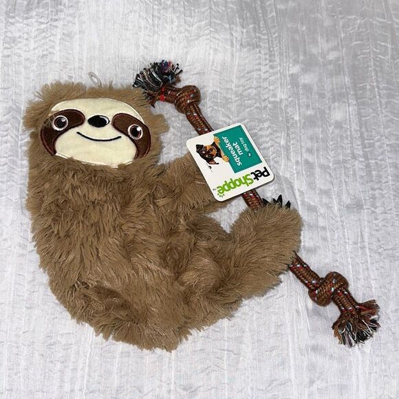 PetShoppe Other - 🏆HP🏆 PetShoppe Sloth Squeaker Mat Dog Toy White Brown Black White Ivory